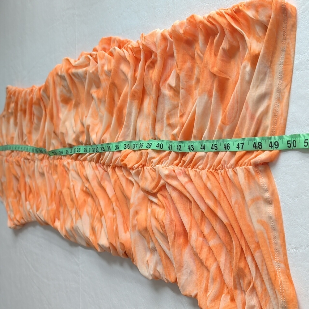 Revolve x House of Harlow 1960 Dress Ruched Maxi Sleeveless Orange Women's Sz L - Picture 8 of 11